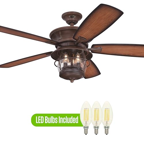 Image of Westinghouse 7233400 Brentford Ceiling Fan with Light, 52-Inch, Aged Walnut