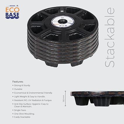 Image of ECO BASE Stand - Heavy Duty Plastic Support Base for Water Tank, Durable Anti-Slip Foundation for Overhead & Household Water Storage Tanks | 750 Litre (750 LTR)
