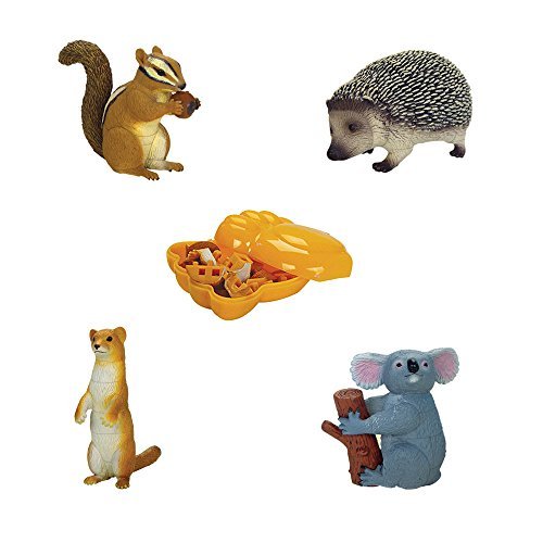 ARTKAL Assorted 4pcs/Set of Ukenn 3D Lovely Animals Figure Playsets Puzzles Blocks Toys DIY Hedgehog Chipmunk Weasel Koala Models Kids 3566