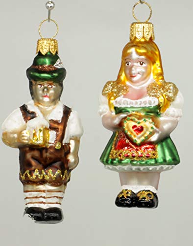 condecoro Trachten- Pärchen Christbaumschmuck Lederhose Dirndl 2er Set Cover