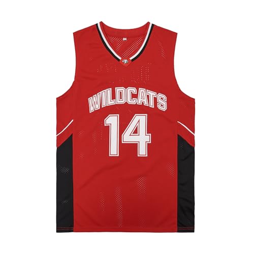 AMORTW Mens Wildcats High School 14 Troy Bolton Jersey...
