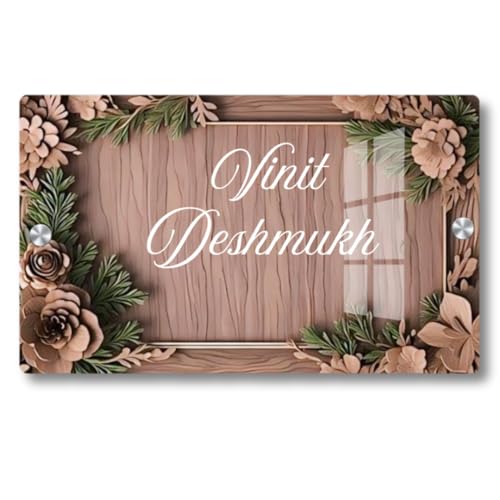 Image of Royal Personalized 12x8 Inch Golden Acrylic Door Name Plate - Elegant Design for Home, Office & Outdoor Entrances | Customizable Gift for Housewarming & Special Occasions