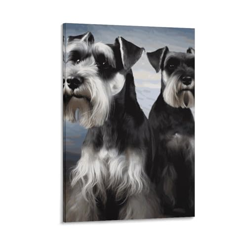 Toile murale schnauzer moderne pour célébrer votre amour des animaux