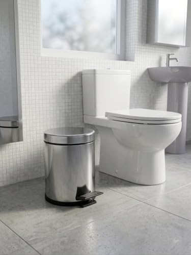 Çöp Kovası, 3 L Paslanmaz Çelik Pedallı Banyo ve Mutfak Tipi Metal Çöp Kutusu - Gümüş