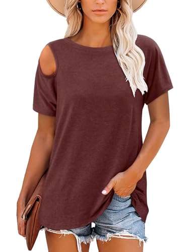 KISSMODA Summer Short Sleeve T Shirt Loose Fit Casual Dressy Women Top 2025 Trendy Ladies Fashion Blouses(S-3XL)