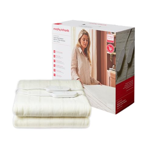 Morphy Richards EverCosy - Manta eléctrica para debajo de la manta Super King, 200 x 152 cm, para dolor de espalda y noches frías, 9 ajustes de calor, temporizador de 9 horas, aprobado por BEAB, costo