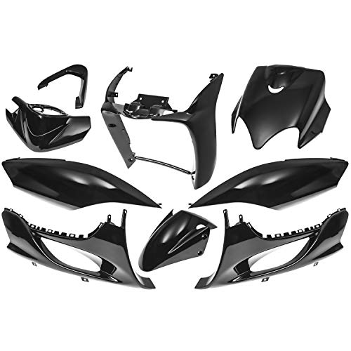 Kit de carenado Maxtuned de 9 piezas, negro metálico para Yamaha Jog R/RR/MBK Mach G 50