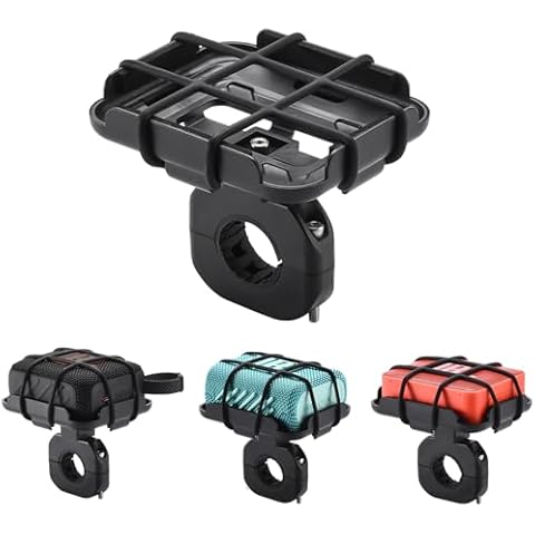 AZTOPA Universal Bicycle Handlebar Mounted Bracket Compatible with JBL GO 4/GO 3/GO 2 Speakers, Elastic Silicone Grille Bike Speaker Mount Holder Cover
