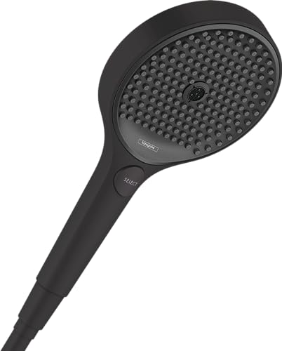 hansgrohe wassersparender Duschkopf Rainfinity (130mm, 3 Strahlarten) Mattschwarz