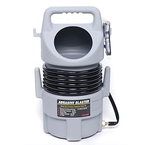 Arenadora de arena móvil profesional con manguera de 4,5 m, dispositivo de chorro de arena, máxima presión 120 Psi Cover