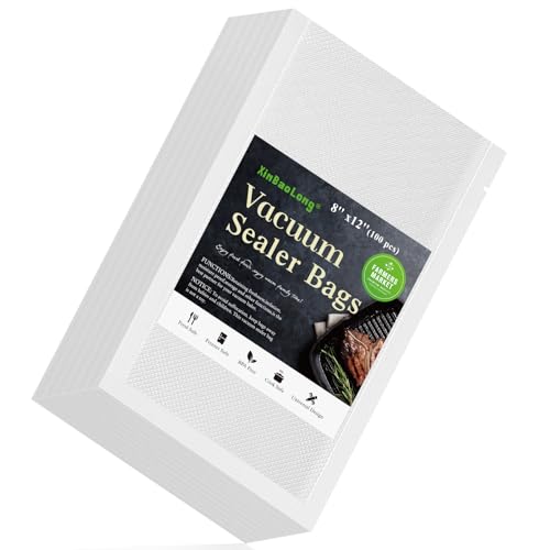 Image of Vacuum Sealer Bags, 8 inch x 12 inch, 100 Pcs | Commercial Grade, BPA Free, Sous Vide Compatible, Puncture Prevention, Kitchen Essentials