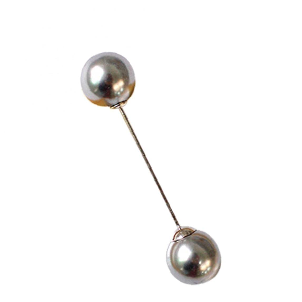 Tossper Women's Style 3 Pearl Collar Pins Double Pearl Brooches Safety Pins Sweater Shawl Clip Brooches For Clothing Decoration