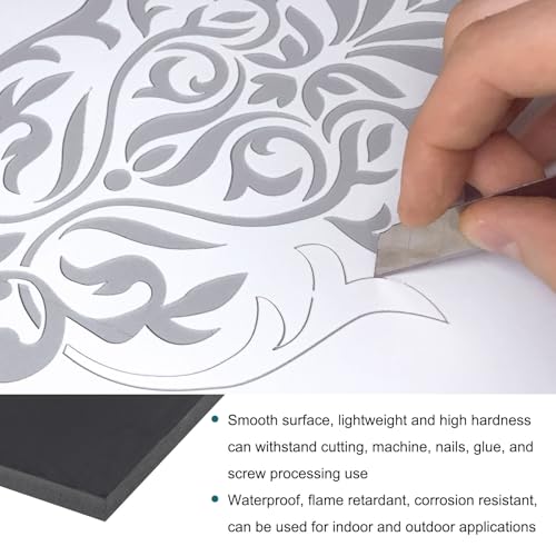Image of Expanded PVC Plastic Sheet 5 /16 inch Thick, 11 inchx17 inch Lightweight Rigid Foam Sheet, [for Crafts Signage Displays Digital Screen Printing] - Black / 3 Pcs
