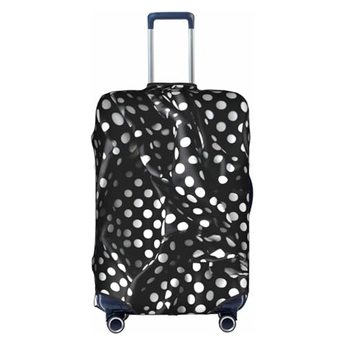 Black and white corrugated dots Printed luggage cover, double stitching all around, high elastic material, suitable for travel and business trip