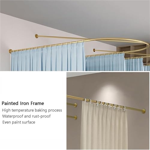 Rideau de séparation en U 120x230cm portable avec support plafond salon de beauté - 6