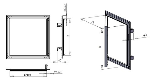Deckenwürfel-Set, AluPro plus, Feuerlöscher, Aluminium, 300 x 300 x 300 mm