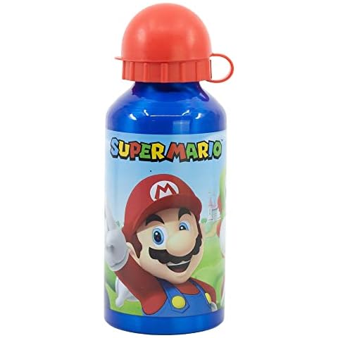 Botella de aluminio reutilizable de 400 ml de Super Mario para niños Cover
