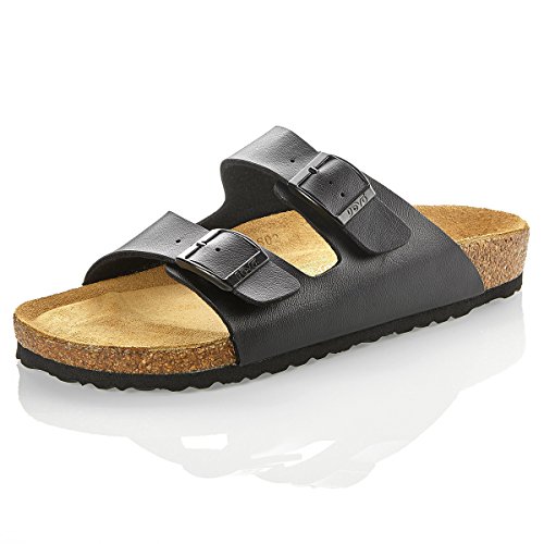 black sandals with 2 straps