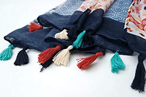 Scarfs For Women Lightweight Floral Flower Spring Scarf Large Fashion Wrap Shawls Oversized Cape Tassel Fall Scarves (Print4) #TOP3