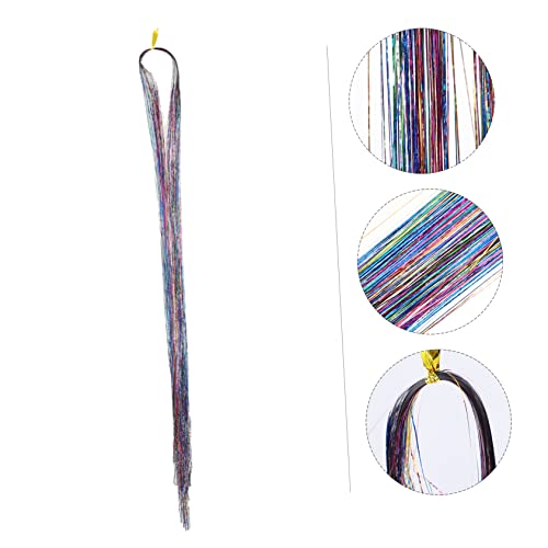 FRCOLOR 2250 Pcs Pacotes De Extensão De Cabelo Fio De Brilho Postiços Kit Enfeites De Cabelo Glitter
