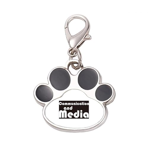 DIYthinker?Major Communication And Media Black Pet Tag Keychain Dog Cat ID