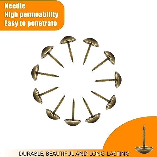 Hocansen 200 PCS Upholstery pins 11x7mm Furniture Upholstery Tacks Nails Thumb Tacks Metal Round Push Pins for Sofa,Boards,Furniture Decoration (Bronze/TD-SF) - Image 3