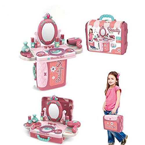 TOYVELLY 3 in 1 Cosmetic and Beauty Salon Toy Set with Handy Gift Set 21 Pieces (Multicolour) 1