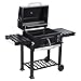 Monucep Holzkohlegrill mit Deckel & Thermometer – Grillwagen mit verstellbarer Kohlewanne, 2 klappbaren Ablagen & Warmhalterost – Ideal für Garten, Terrasse & entspannte BBQ Abende