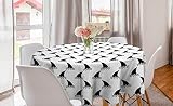 ABAKUHAUS Nautique Nappe Ronde, Monochromatique Shark Fins, Nappe en Cercle pour Salle à Manger ou Cuisine, 150 cm, Gris Anthracite Blanc