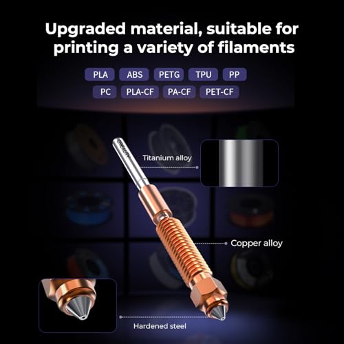 Image of Creality K1 Series Quick-Swap Nozzle Kit 0.4mm, Steel-Tipped Copper Nozzle and Titanium Alloy Heatbreak, for K1 SE /K2 SE /K1C /K1 Max /Ender-3 V3 Plus