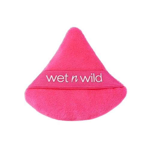 Wet n Wild Powder Puff, Aplicador de Maquillaje Reutilizable y Lavable para Difuminar Polvos Sueltos o Compactos, Fibras Suaves de Terciopelo, Forma Triangular para una Aplicación Precisa