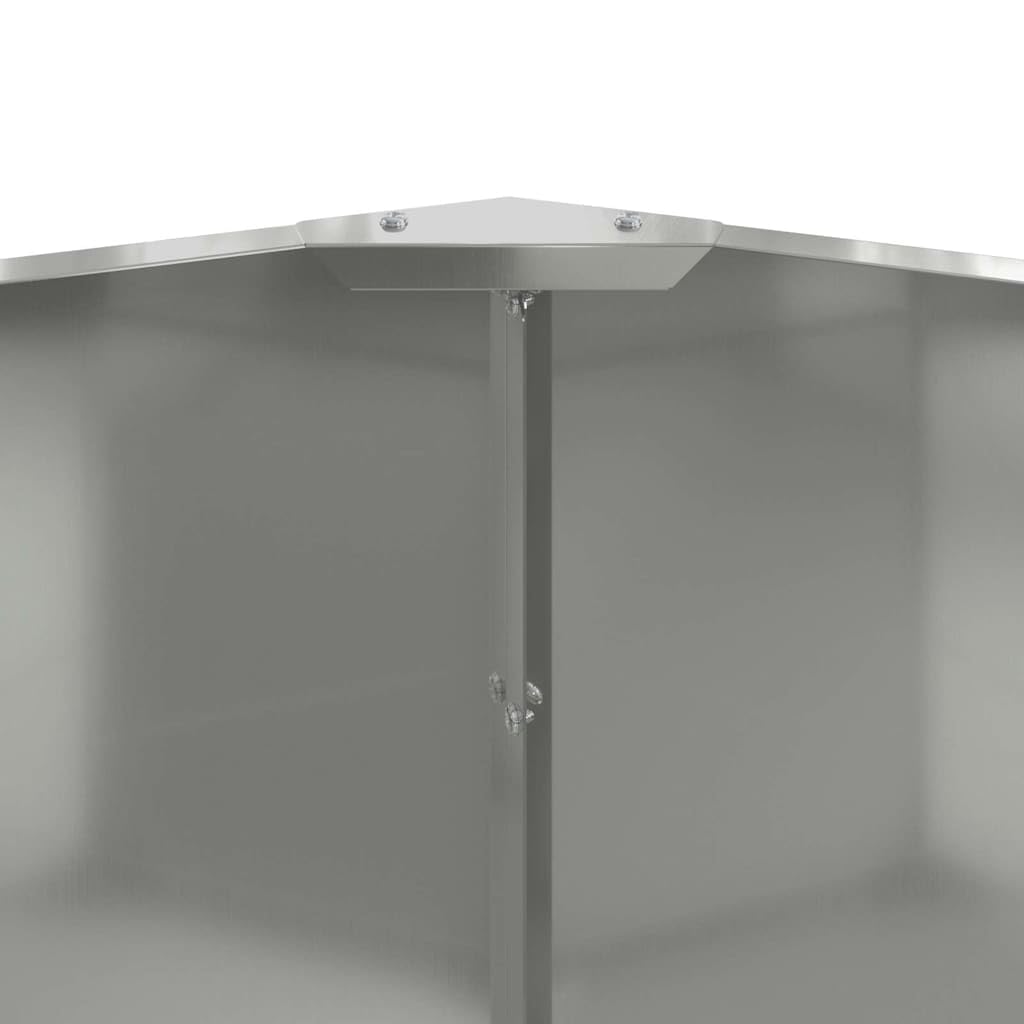Letto rialzato per orto, fioriera, in argento, 90 x 90 x 50 cm, in acciaio zincato, fioriera per coltivare piante grasse in giardino, terrazza balcone
