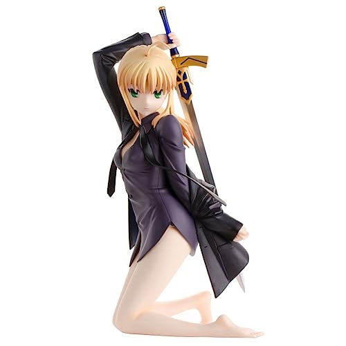 Zhongkaihua Figura de destino Saber Fate Stay Night Figura de sable Altria Pendragon Figura de acción 20 cm FGO Anime Figura de arrodillado Modelo Adornos Coleccionables