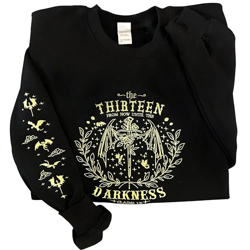 THEKOFS Embroidered Book Lovers Sweatshirt, The Thirteen From Now Sweatshirts, Tog merch, Sjm merch, Bookish Sweatshirts (US, Alpha, Large, Regular, Regular, Black)