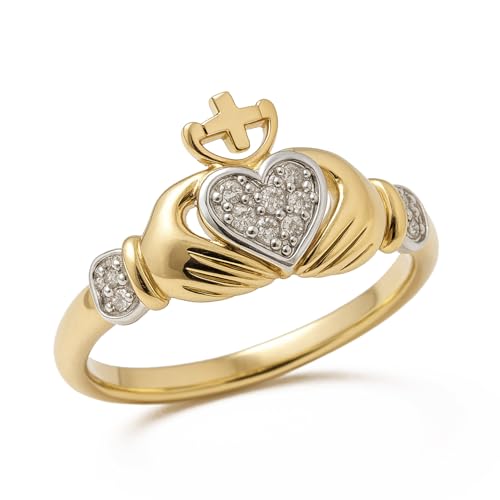 Bague or jaune 9 cts Carissima Gold sertie d'un diamant éclatant et intemporel