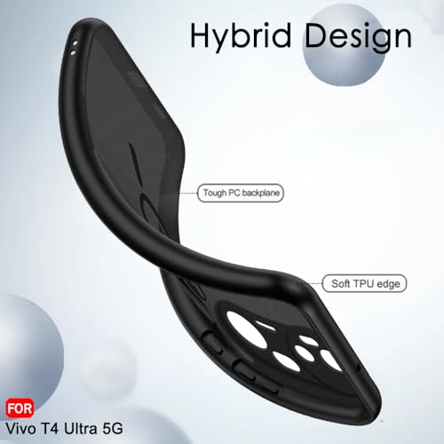 Image of TheGiftKart Hybrid Shockproof Back Cover Case for Vivo T4 Ultra 5G Compatible with MagSafe | Hard Back Cover Case for Vivo T4 Ultra 5G (PC & TPU, Translucent Smoke Matte Back, Black Sides)