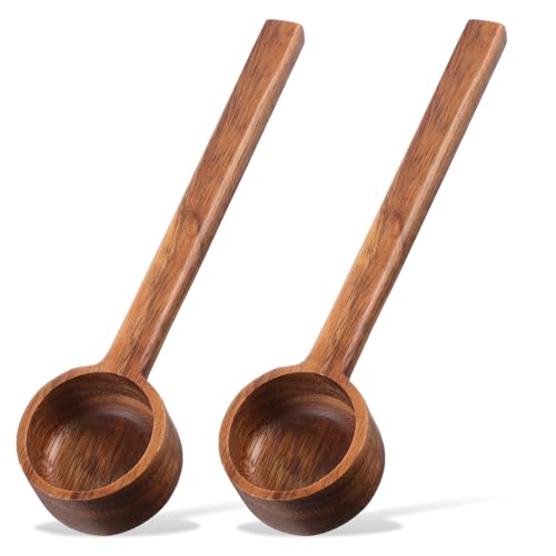 2 Pcs Coffee Scoop 8 in Long Handle Wooden Measuring