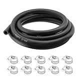 10Ft NBR Fuel Line Kit with 10 Steel Clamps,5/16 Fuel Line Hose for Oil & Water Transfer,Universal Small Engine Fuels Lines Car Accessories for Automotive Fuels Systems Maintenance