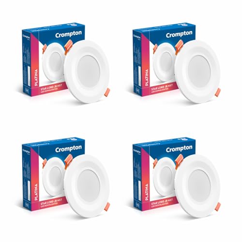 Image of Crompton Star Lord JBNXT Junction Box Downlighter | 5W | Round | Natural White | Pack of 4 | Junction Box | Cutout: 3 inch, 75 mm | For use in halls, bedroom, kitchens, office, stores