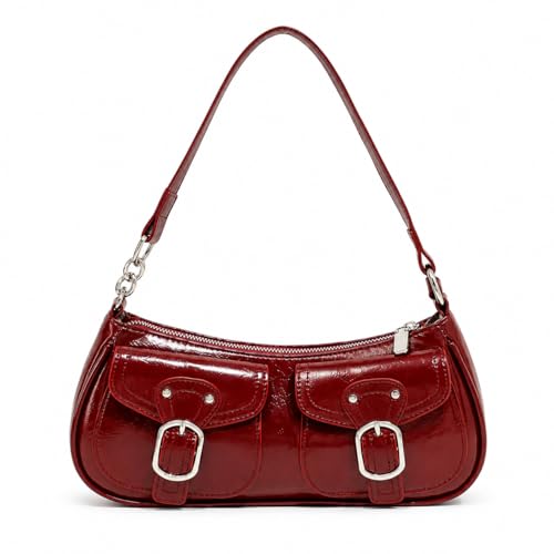 VUEMOD Women’s Glossy Stylish Shoulder Bag for Girls & Women Korean Y2K Sling Handbag Trendy Underarm Purse wi