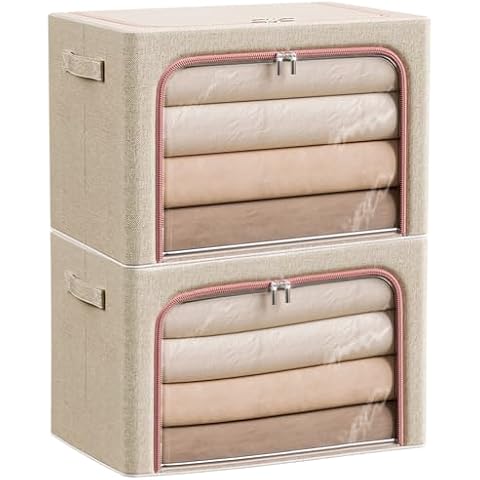 Douzi 2 Pack 100L Clothes Storage Boxes Cover