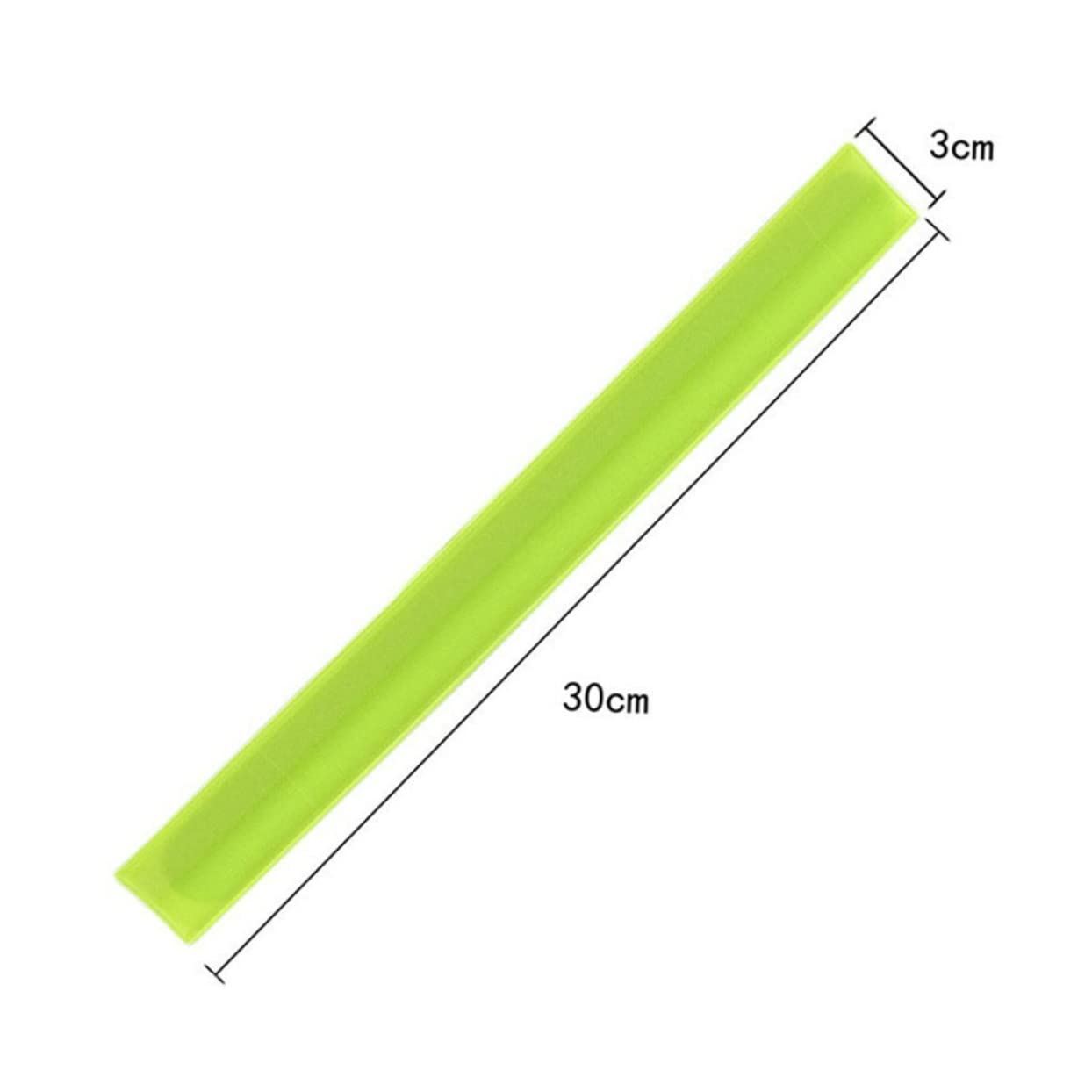 FOYTOKI 12Pcs Reflective Slap Bands for Night Safety High Visibility Armbands for Running Hiking Walking Fluorescent Green Reflective Bracelets for Jogging Outdoor Events