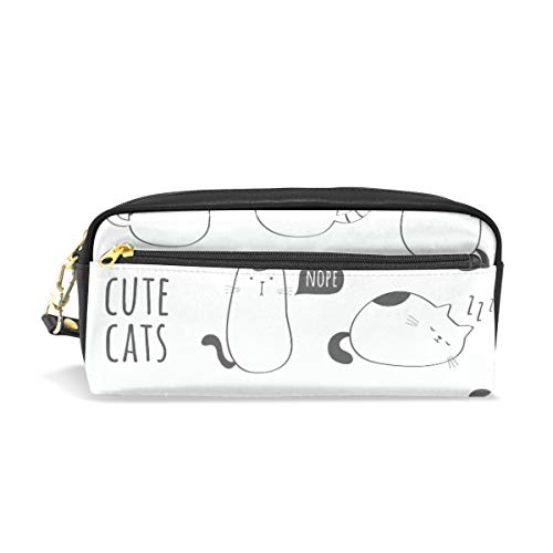 Preisvergleich Produktbild Federmäppchen für Kinder, japanische Glückskatzen, Schultasche, groß, Weiß