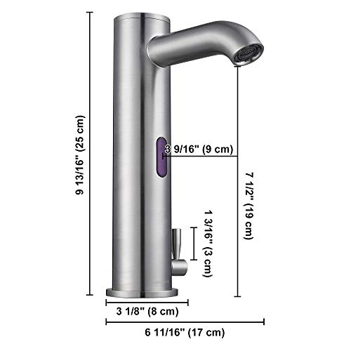 Aquaterior Automatic Touchless Sensor Bathroom Faucet Motion Activated Hands Free Hot&Cold Tap Undermount Brushed Nickel Nsf Cupc Cec #TOP6