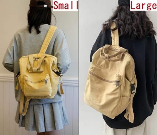 MaxxCloud Aesthetic College Laptop Backpack, Heavy Cotton, Retro Canvas Backpack Travel Bag, Large4