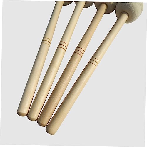 Hanabass baqueta para tambor con mango de madera de arce y cabeza de fieltro de lana, accesorio para tambor snare para práctica miniatura 3