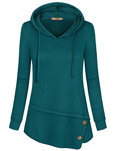 Miusey Tunic Shirts for Women,Vintage T-Shirts Casual Basic Tunic Sweatshirt Patchwork Cut Designs Adjustable Comfy Hoody Ladies Cool Tops with Side Button Irregular Hem Cyan XL Miusey Tunic Shirts for Women,Vintage T-Shirts Casual Basic Tunic Sweatshirt Patchwork Cut Designs Adjustable Comfy Hoody Ladies Cool Tops with Side Button Irregular Hem Cyan XL