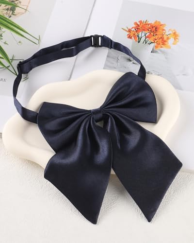 Image of AWAYTR Ladies Adjustable Pre tied Bowtie - Solid Color Bow Ties for Women