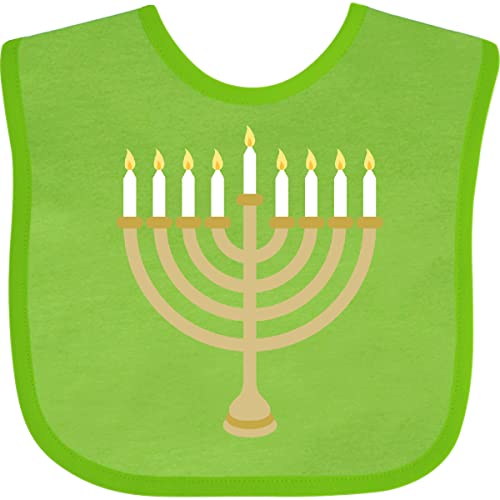 inktastic Chanukah Hanukah Menorah Baby Bib Apple Green 1fa3b