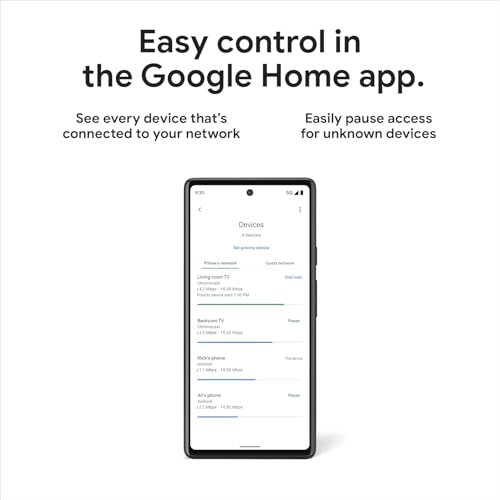 Image of Google Nest WiFi Pro - Wi-Fi 6E - Reliable Home Wi-Fi System with Fast Speed and Whole Home Coverage - Mesh Router - Non-Retail Packaging - 3 Pack - Snow